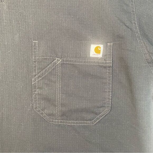 Carhartt Black Ripstop Utility Short Sleeve Scrub Top Size XL - Picture 7 of 12